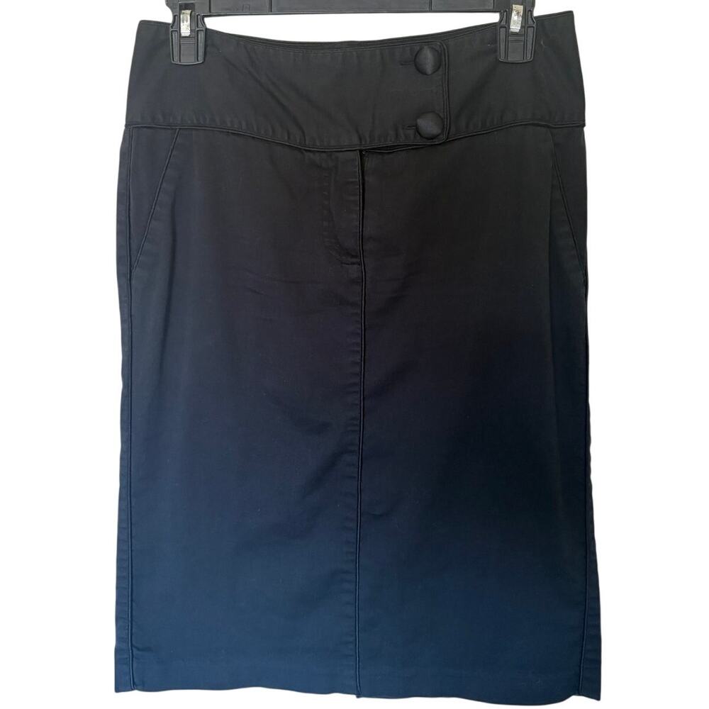 Vintage Y2K Guess Jeans Black Pencil Skirt Double Button Office Siren